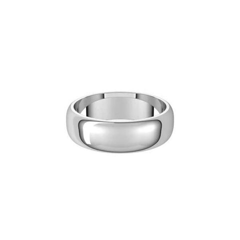 Wedding Band 6.0mm Half Round, Gold Band, Gold Wedding Ring, Silver Wedding Ring