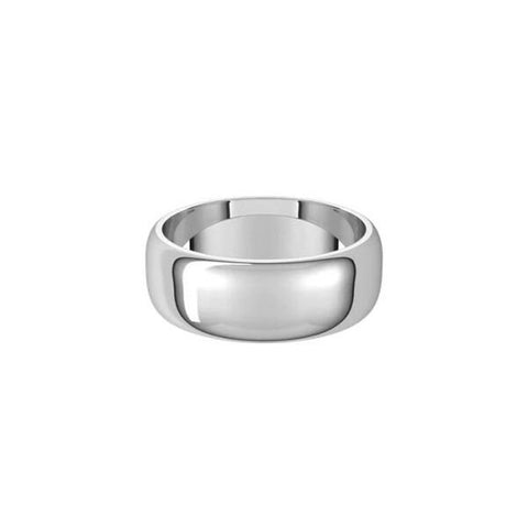 Wedding Band 7.0mm Half Round, Gold Band, Gold Wedding Ring, Silver Wedding Ring