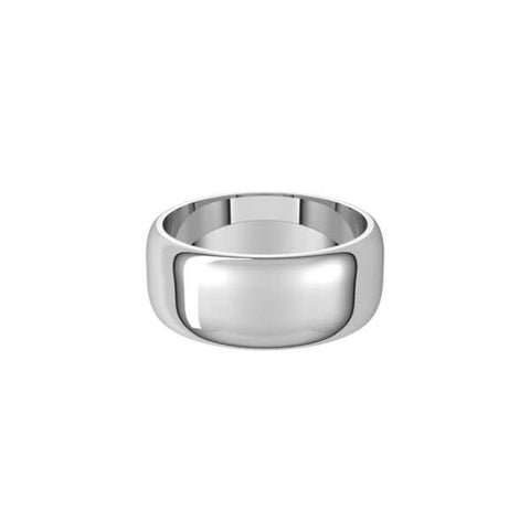Wedding Band 8.0mm Half Round, Gold Band, Gold Wedding Ring, Silver Wedding Ring