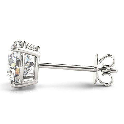 Lab Grown Diamond Stud Earrings 2.50ctw, gold and diamond earrings, minimalist earrings, platinum, palladium