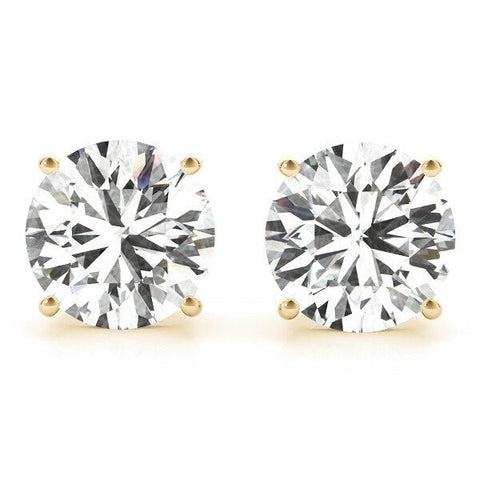 Lab Grown Diamond Stud Earrings 1.50ctw, gold and diamond earrings, minimalist earrings, platinum, palladium