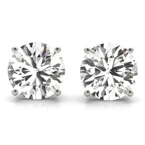 Lab Grown Diamond Stud Earrings 2.50ctw, gold and diamond earrings, minimalist earrings, platinum, palladium
