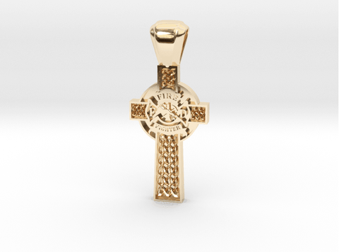 Sakcon Jewelers Pendant 10K Yellow Gold Firefighter's Cross Large