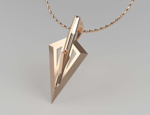 Sakcon Jewelers Pendant 14K Rose Gold Broadhead Hunting Pendant-Large