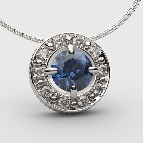 Sakcon Jewelers Pendant 14K Sapphire Eden Lab Grown Diamond Pendant