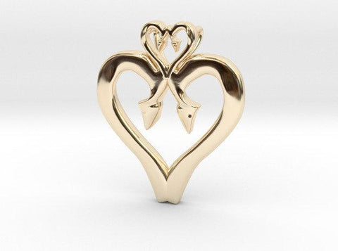 Sakcon Jewelers Pendant 14K Yellow Gold Hooked On Love Fishing Pendant