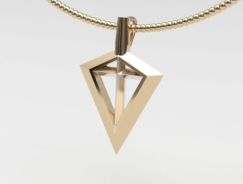 Sakcon Jewelers Pendant 14K Yellow Gold Spirit Of The Bowhunter Broadhead Hunting Pendant-Medium