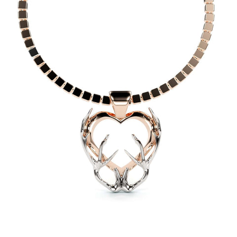 Sakcon Jewelers Pendant Antler Heart Pendant