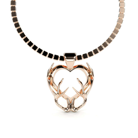 Sakcon Jewelers Pendant Antler Heart Pendant
