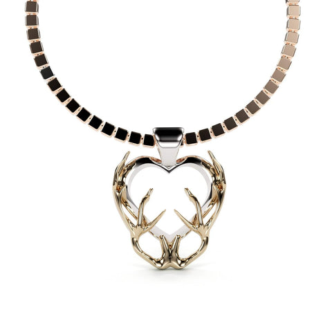Sakcon Jewelers Pendant Antler Heart Pendant
