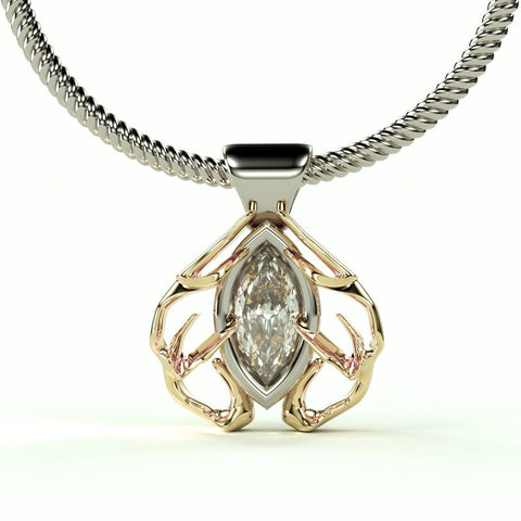 Sakcon Jewelers Pendant Diamond or Gemstone Antler Heart Pendant