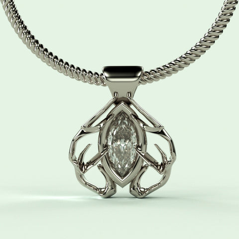 Sakcon Jewelers Pendant Diamond or Gemstone Antler Heart Pendant