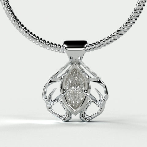 Sakcon Jewelers Pendant Diamond or Gemstone Antler Heart Pendant
