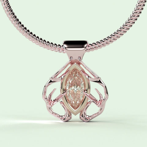 Sakcon Jewelers Pendant Diamond or Gemstone Antler Heart Pendant