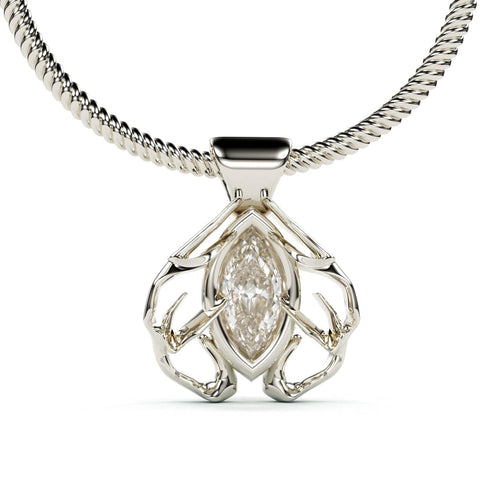 Sakcon Jewelers Pendant Diamond or Gemstone Antler Heart Pendant