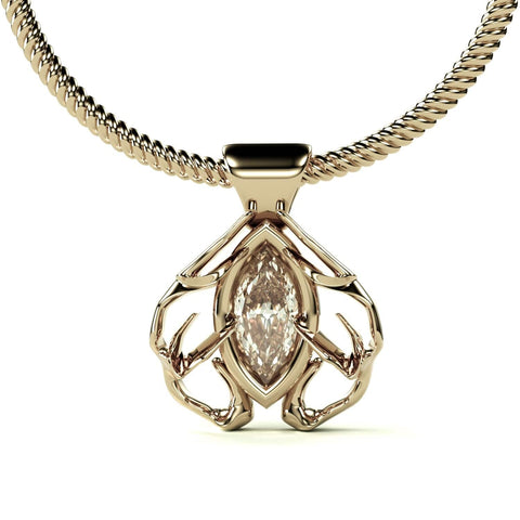 Sakcon Jewelers Pendant Diamond or Gemstone Antler Heart Pendant