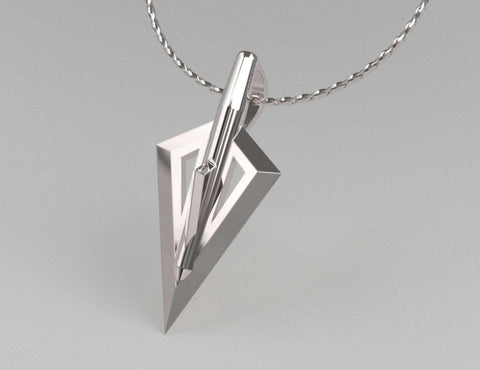 Sakcon Jewelers Pendant Palladium Broadhead Hunting Pendant-Small