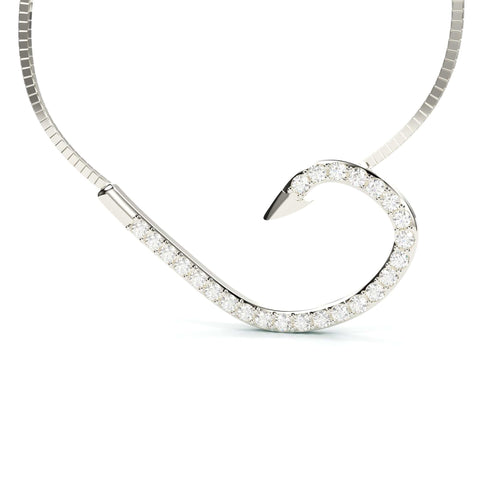 Sakcon Jewelers Pendant Palladium Sideways Fish Hook Pendant, Fishing Jewelry