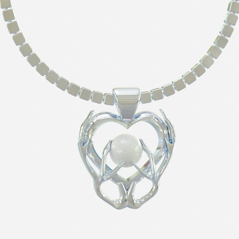 Sakcon Jewelers Pendant Pearl Antler Heart Pendant