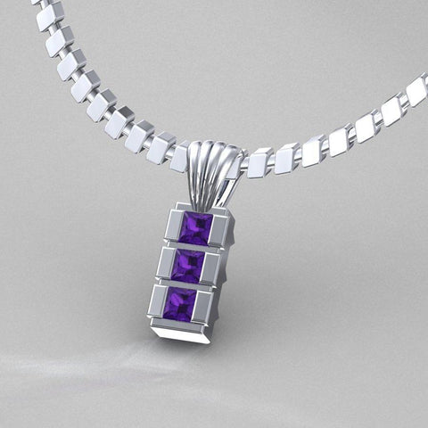 Sakcon Jewelers Pendant Silver Cubic Square Pendant