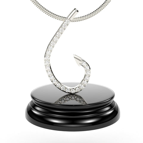 Sakcon Jewelers Pendant SS-CZ Fishing Hook Pendant