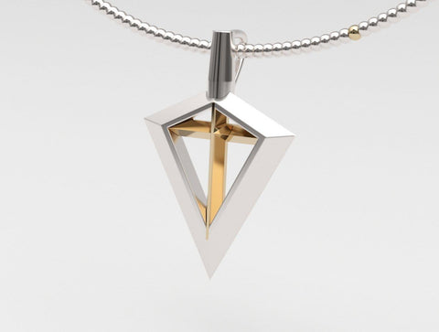 Sakcon Jewelers Pendant Tu-Tone Spirit Of The Bowhunter Broadhead Hunting Pendant-Large