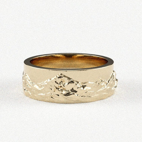 Sakcon Jewelers Ring 10k Yellow Gold Mountain Ring-10MM