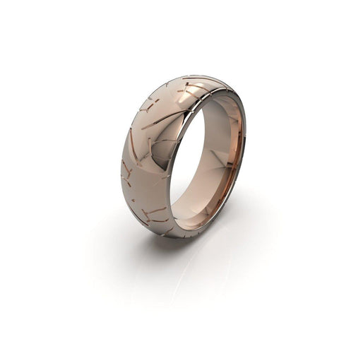 Sakcon Jewelers Ring 14k Rose Gold Street Bike 2-8mm Motocycle Tire Tread Ring