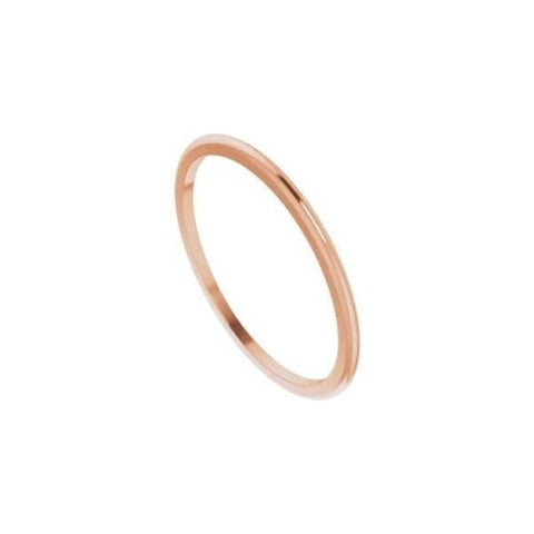 Sakcon Jewelers Ring 14K Rose Wedding Band-1mm Half Round