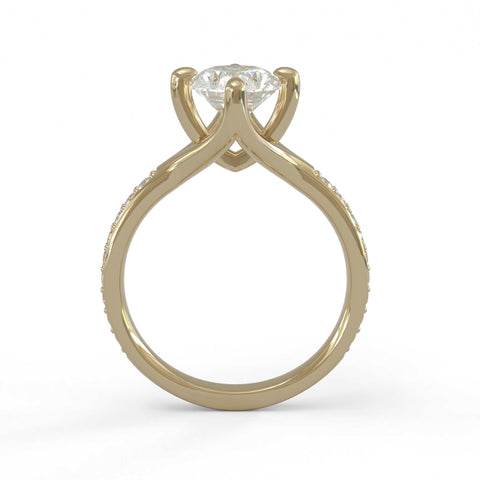 Sakcon Jewelers Ring Blaire Oval Moissanite or Diamond Twist Engagement Ring