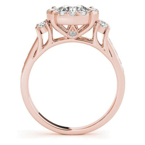 Sakcon Jewelers Ring Cecelia Moissanite or Diamond Halo Queen Crown Engagement Ring