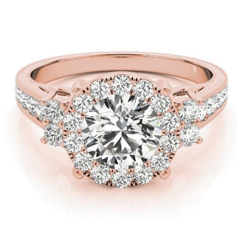 Sakcon Jewelers Ring Cecelia Moissanite or Diamond Halo Queen Crown Engagement Ring