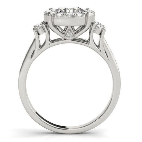 Sakcon Jewelers Ring Cecelia Moissanite or Diamond Halo Queen Crown Engagement Ring