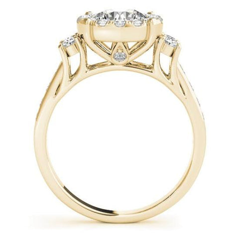 Sakcon Jewelers Ring Cecelia Moissanite or Diamond Halo Queen Crown Engagement Ring