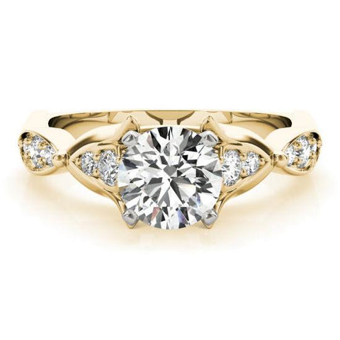 Sakcon Jewelers Ring Dakota Diamond and Moissanite Engagement Ring