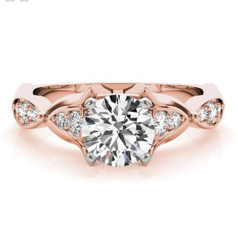 Sakcon Jewelers Ring Dakota Diamond and Moissanite Engagement Ring