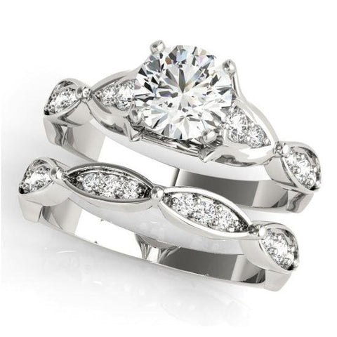 Sakcon Jewelers Ring Dakota Diamond and Moissanite Engagement Ring