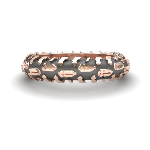 Sakcon Jewelers Ring Deer Print Tire Tread Ring 6mm