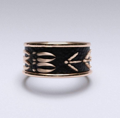 Sakcon Jewelers Ring Deer Tracks and Turkey Tracks Ring
