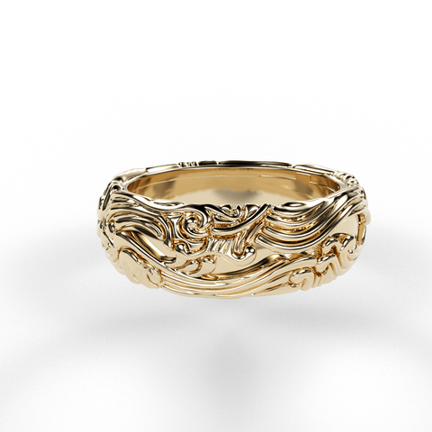 Sakcon Jewelers Ring Genavee Silver, Gold or platinum Wave Ring
