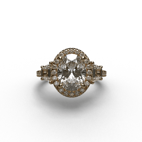 Sakcon Jewelers Ring Paisley Princess Crown Moissanite Vintage Engagement Ring