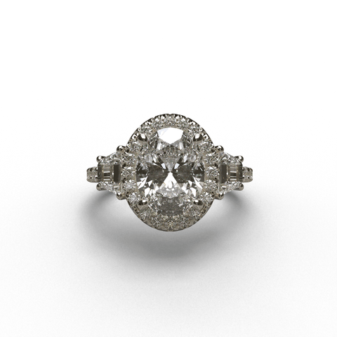 Sakcon Jewelers Ring Paisley Princess Crown Moissanite Vintage Engagement Ring