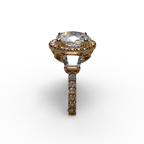 Sakcon Jewelers Ring Paisley Princess Crown Moissanite Vintage Engagement Ring