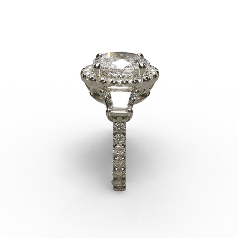 Sakcon Jewelers Ring Paisley Princess Crown Moissanite Vintage Engagement Ring