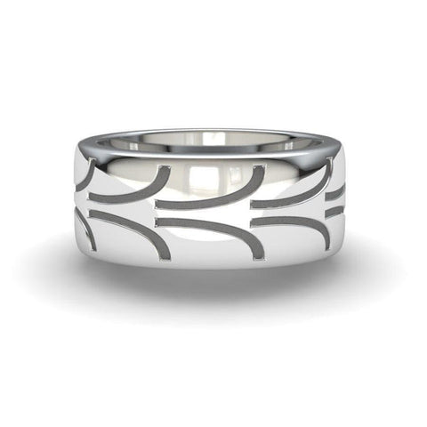 Sakcon Jewelers Ring Palladium Fantasy Street Tire Tread Ring-10