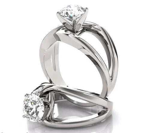 Sakcon Jewelers Ring Round Brilliant XOXO Open Swirl Engagement Ring