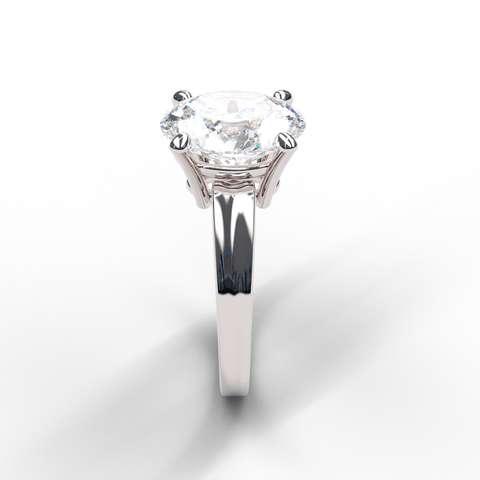 Sakcon Jewelers Ring Scarlett Vintage Moissanite Solitaire Open Scroll Engagement Ring