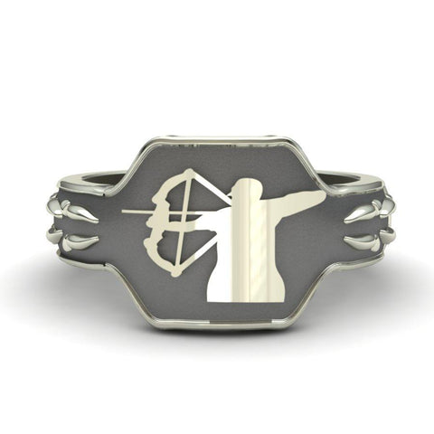 Sakcon Jewelers Ring Sterling Silver Bow Hunting Ring-5