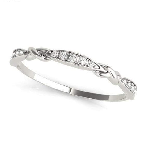 Sakcon Jewelers Ring Sterling Silver/CZ Caroline .06ctw Diamond Stackable Ring