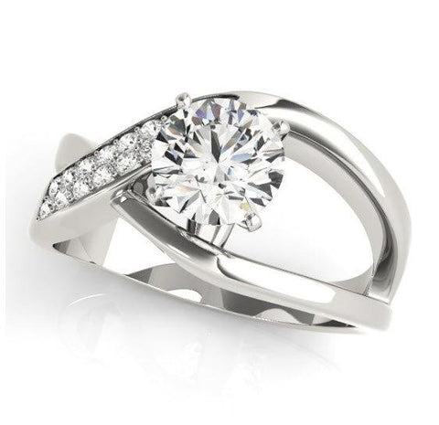 Sakcon Jewelers Ring Sterling Silver/CZ Round Brilliant XOXO Open Swirl Engagement Ring